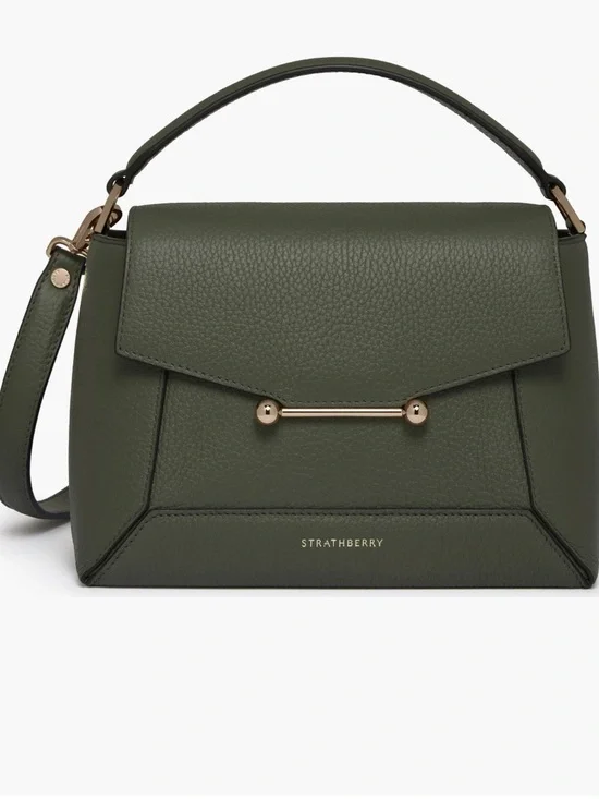 Strathberry Mosaic leather top handle bag Pine Green - Picture 6 of 15